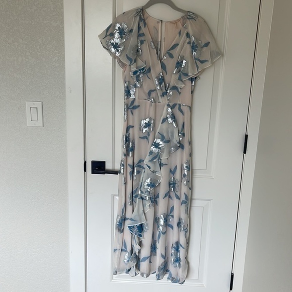Rebecca Taylor Metallic Fleur Wrap Dress - Picture 5 of 8